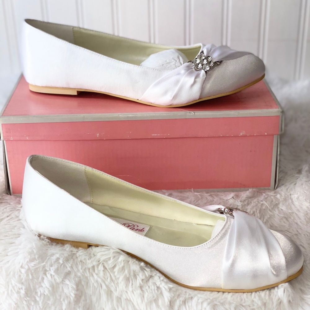 Elegant Park Satin Wedding Bridal Flats
